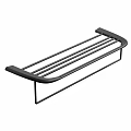 Black Metal Wall Mounted Shelf for Bathroom Daily Washing Supplies Storage