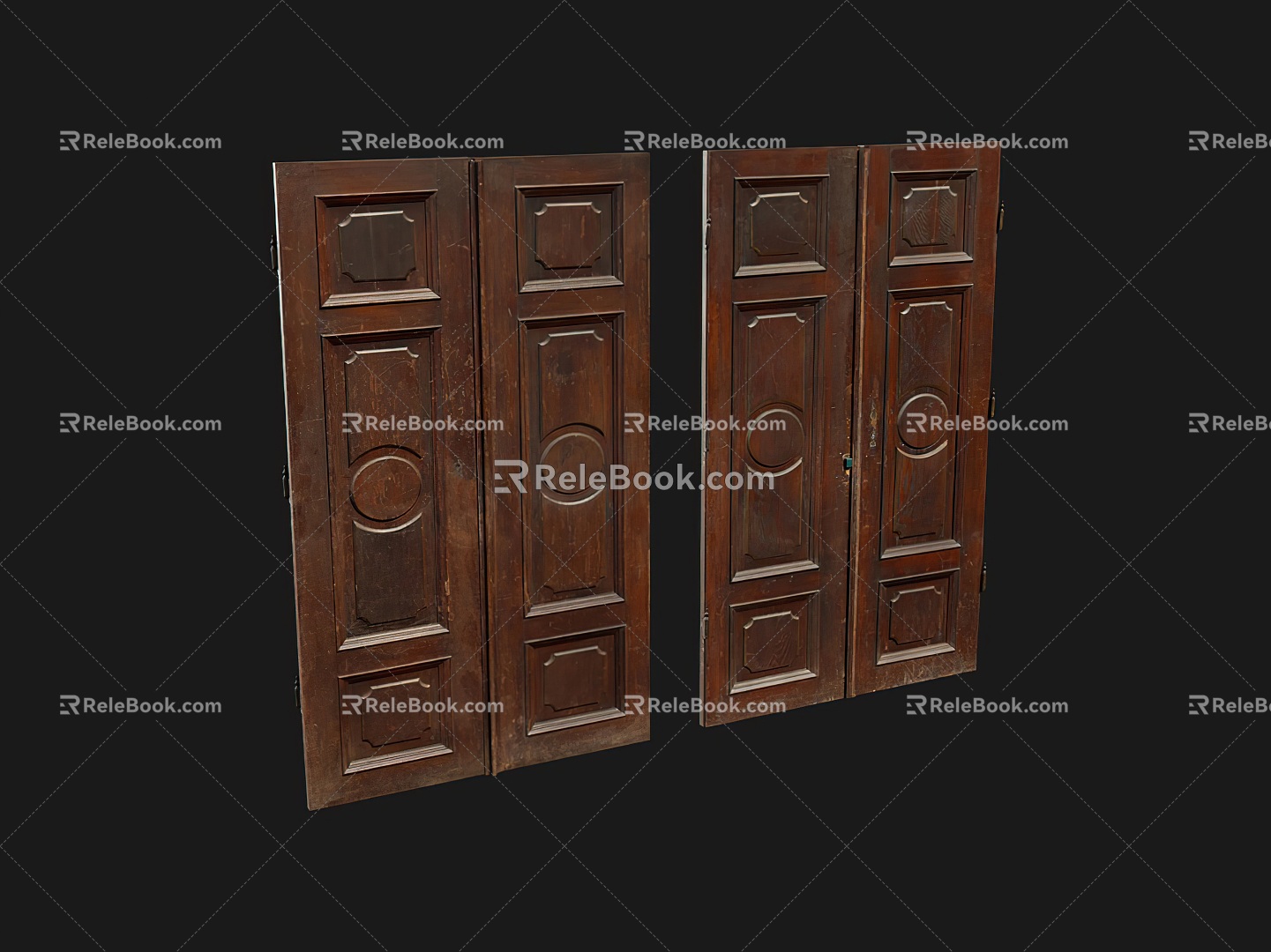 Wall Panel Old Wooden Door Panel 3d model