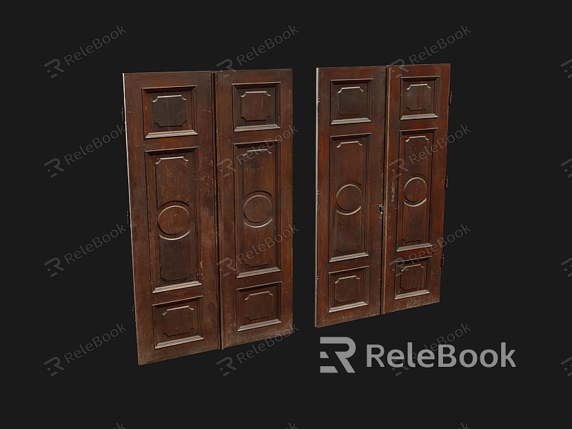 Wall Panel Old Wooden Door Panel model