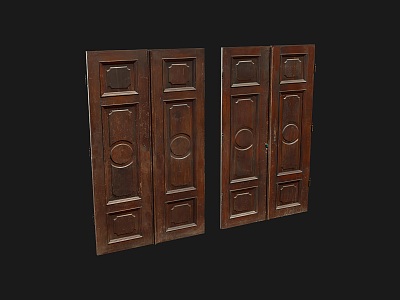 Wall Panel Old Wooden Door Panel model