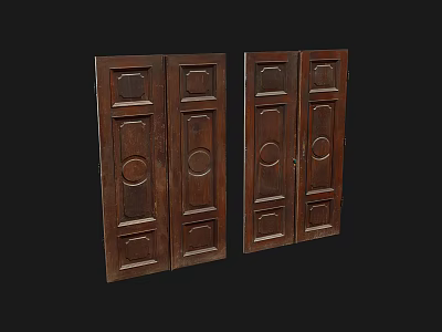 Wall Panel Old Wooden Door Panel 3d model