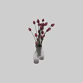 Elegant Transparent Glass Flower Vases With Fresh Pink Tulip Buds