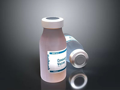 Sorry, the picture mainly shows "Coronavirus Vaccine" bottles, which are not related to food. It's impossible to generate an English title with "food" as the main subject based on the picture's key information. Please provide a picture related to food. 3d model
