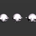 Purple Cartoon Creature Characters With Small Horns Different Expressions And Shiny Surface