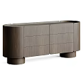 Modern Storage Cabinet With Rounded Base Wooden Finish And Multiple Color Options