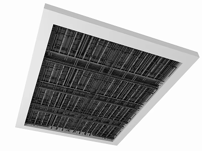 Contemporary Metal Grid Suspended Ceiling Design With Open Structure And Industrial Style 3d model
