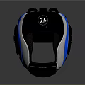 Black White And Blue Boxing Helmet With JK Logo Design
