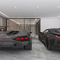 Contemporary Modern Basement Interior Design With Wooden Shelves Long Table Bench And Skylight