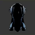 Futuristic Black And Blue Concept Car With Streamlined Design And Large Wheels