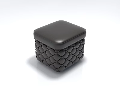 Modern Single Chair With Black Cushion And Woven Pattern Base Design 3d model