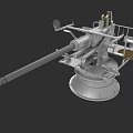 Military Naval Gun With Long Barrel Rotating Base Sighting Device And Seat