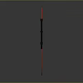 Black and Red Sickle Weapon with Long Handle Shiny Blade Modern Design