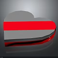 Heart Shaped Decorative Daily Life Item With Blue Red And Silver Edge Design