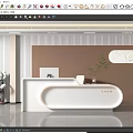 Modern reception desk 3d model