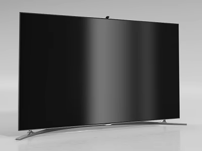 Modern Curved Television With Ultra Thin Screen And Sleek Silver Stand 3d model
