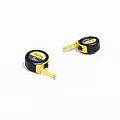 Two Black And Yellow Retractable Tape Measures As Practical Hardware Tools