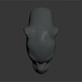 Roaring Gray Panther Head Model With Open Mouth And Sharp Teeth 3d model