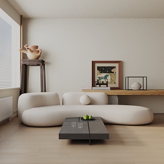 Modern three-seat sofa 3d model