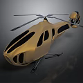 Golden Aerospace Helicopter With Streamlined Design For Space Exploration Missions