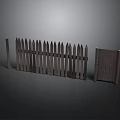 Rustic Wooden Garden Fence with Pointed Slats and Solid Door Panel
