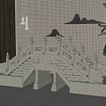 Chinese Bridge Stone Bridge 3d model