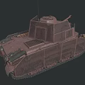 Rusty Military Tank With Turret Cannon Tracks And Metal Armor Details