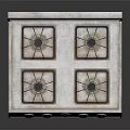 Vintage Gas Stove Kitchen Appliance With Four Burners And White Design For Home Cooking