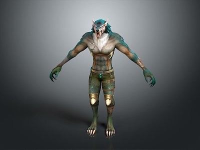 Werewolf Warrior Werewolf Soldier Cartoon Werewolf Animation Werewolf Cartoon Characters model