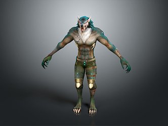 Werewolf Warrior Werewolf Soldier Cartoon Werewolf Animation Werewolf Cartoon Characters 3d model