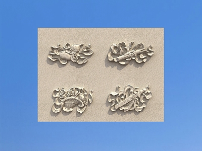 Taoist Eight Treasures Chinese-style Carved Eight Immortals Crossing the Sea 3d model