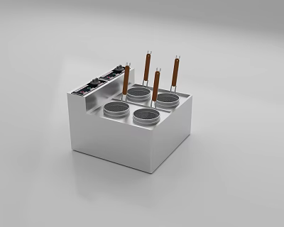 Stainless Steel Electric Kitchen Appliance With Multiple Burners And Control Knobs 3d model