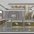 Luxurious Modern Jewelry Store Interior Design With Gold Display Cases And Lighting
