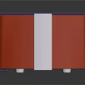 Vibrant Retro Radio Electronic Appliance With Red Orange Body Purple Base And Control Knobs