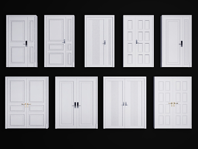 Modern double door entry door 3d model