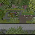 Well Designed Garden Landscape With Diverse Plants Flowers Green Lawn Seating Area And Stone Path