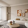 Modern Sofa Combination Cream Sofa Combination Curved Sofa L-shaped Sofa Decoration 3d model