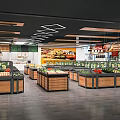 Supermarket Fresh Produce Section With Organized Fruit Vegetable Display Shelves And Bright Lighting