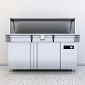 Stainless Steel Commercial Functional Table With Cabinets And Protective Glass Shield