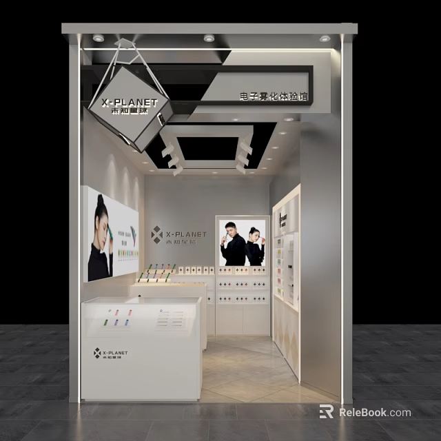 X PLANET Electronic Atomizer Specialty Store with Display Counters Posters and Product Displays 3d model 