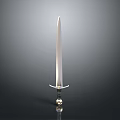 Silver Decorative Sword With Sharp Blade And Intricate Hilt On Dark Surface