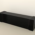 Long Black Striped Stool Featuring Modern Design in Light Background