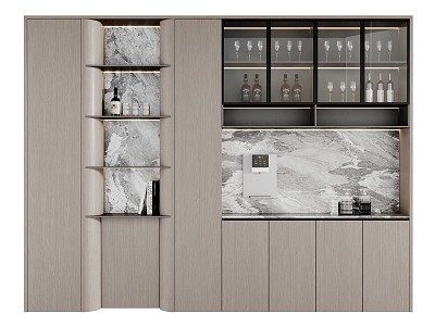 Wine Cabinet Sideboard West Kitchen Cabinet 3d model