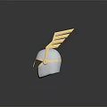 Ancient Silver and Gold Winged Warrior Helmet with Shiny Metallic Design