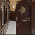 Luxury Train Car Interior With Wooden Decor Large Windows Dining Table And Leather Seats