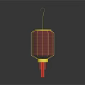 Decorative Lantern Furniture With Yellow Frame Red Base And Transparent Panels