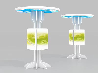Modern White Display Shelves With Round Top Blue Lighting And Transparent Showcase 3d model