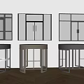 Modern Entrance Doors With Glass Panels Metal Frames And Black Gold Gray Designs