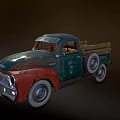 Vintage Truck Models With Open Hoods Wooden Beds And Rustic Paint Finish