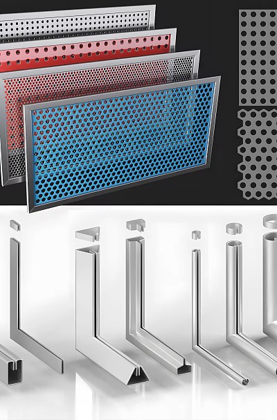 Modern Sleek Metal Wall Decor with Geometric Patterns and Multiple Color Options for Home Interior 3d model