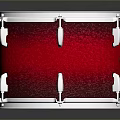Professional Red Glitter Snare Drum With White Head And Chrome Hardware 3d model